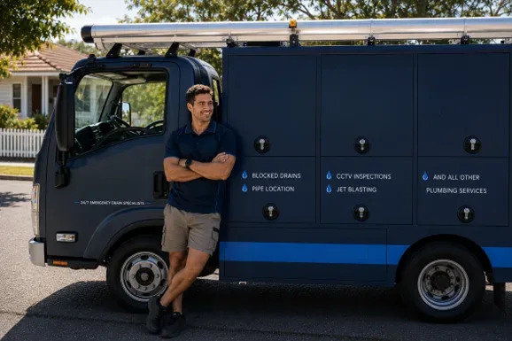 Licensed Hornsby plumber at the van